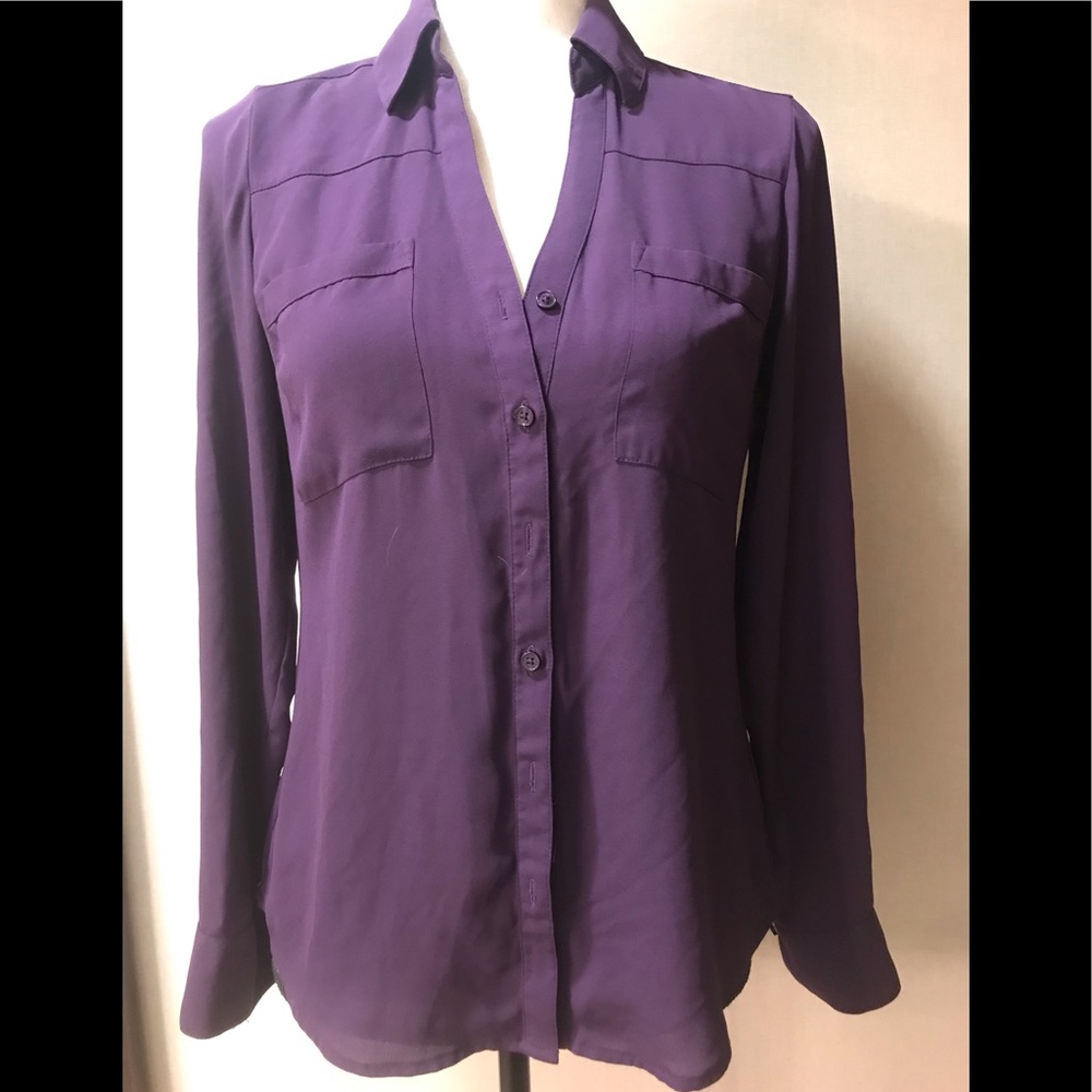 Collared, Long Sleeve Blouse